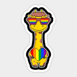 Gay Pride LGBT  Giraffe LGBT Heart Animal Sticker